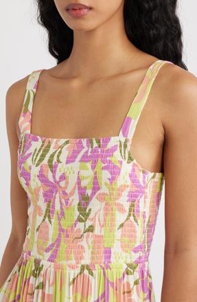 Rip Curl Topanga Canyon Print Sleeveless Maxi Dress in Pink Multi at Nordstrom, Size Xx-Small
