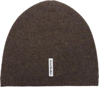 Acne Studios Beanies, unisex, Brown, Size: ONE SIZE Fitted Beanie