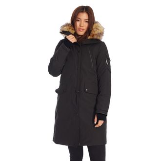 Alpine North LAURENTIAN - Vegan Down Long Parka Winter with Faux Fur Hood in Black at Nordstrom, Size X-Small