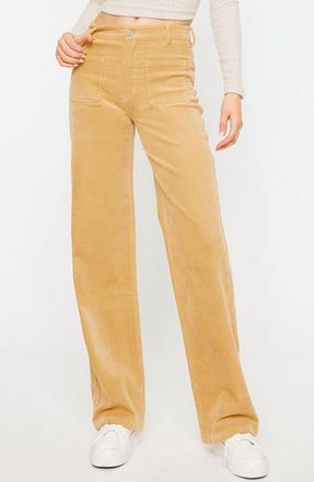 Kancan Saturn Ultra High Rise Wide Leg Corduroy Pants in Mustard at Nordstrom, Size 24
