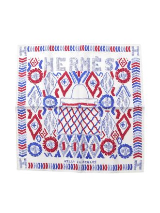 Herm&egrave;s Foulard Carr&eacute; in seta anni 2010 - Bianco
