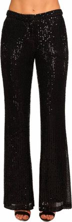 Ramy Brook Olivian Beaded Sequin Flare Pant In Black