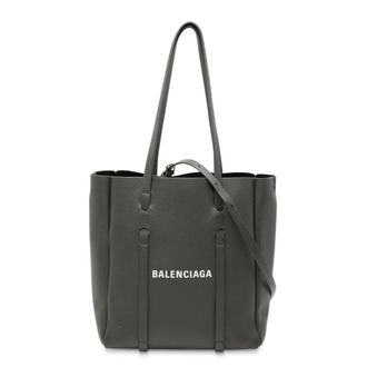Balenciaga Gray Leather Shoulder Bag Tote Bag (Pre-Owned)