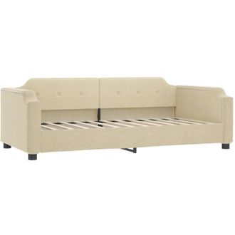 vidaXL Sof&aacute; Cama Sin Colch&oacute;n Tela Crema 80x200 Cm Vidaxl