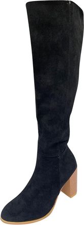 Generic Boots Up Zip Squared Ladies Thigh Toe Boots Shoes Cowboy Womens For Womens womens boots Camouflage Knee Boots (Black, 6.5)