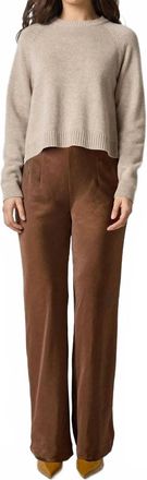 Lilla P Pleat Back Raglan Sweater In Wheat