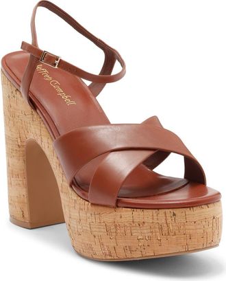 Jeffrey Campbell Big Time Platform Sandal in Tan Cork at Nordstrom, Size 9.5