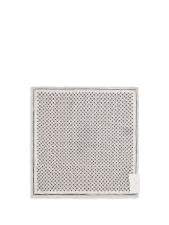 Brunello Cucinelli Geometric Silk Pocket Square - Brown