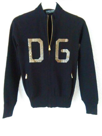 Dolce & Gabbana zip fronted cardigan with DG logo
