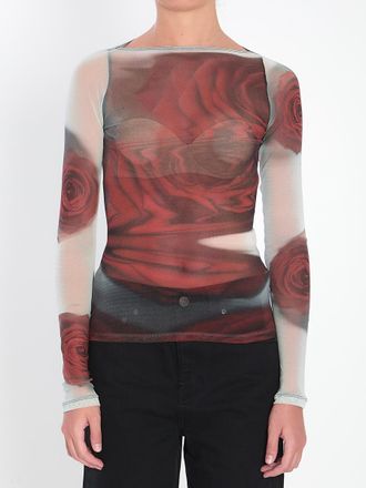 Jean Paul Gaultier Blurry Roses Top