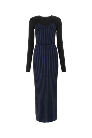Dion Lee Two Tone Wool Blend Long Dress
