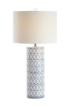 Jonathan Y Designs Loop 28.75 Ceramic Modern Column LED Table Lamp, Blue/White in White/blue at Nordstrom