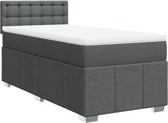 vidaXL Cama Box Spring Con Colch&oacute;n Tela Gris Oscuro 80x200 Cm Vidaxl