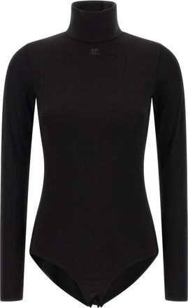 Courr&egrave;ges Jersey Mockneck Bodysuit - Dames - Bodies - Zwart - S - Tops