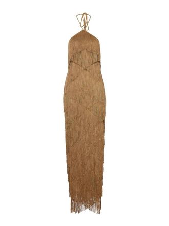 Bless Long Halter Dress With Fringes