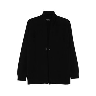 Fabiana Filippi Black Cardigan with Single Button Closure