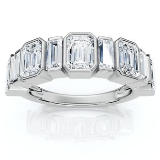Pompeii3 2.00Ct Emerald Cut Wedding Ring Anniversary Band 14k Gold Lab Grown