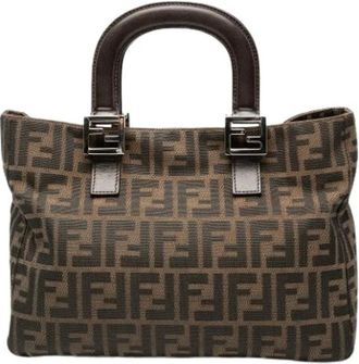 Fendi Pre-owned Handbags, female, Brown, Size: ONE SIZE Pre-owned Canvas Tote