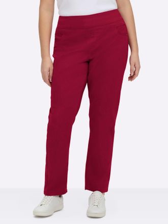 Casual Looks Schlupfhose CASUAL LOOKS, Damen, Gr. 195, Extrakurzgr&ouml;ssen, rot, 65% Baumwolle, 33% Polyester, 2% Elasthan, unifarben, lang, Hosen Schlupfhose