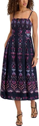 Kensie Printed Burnout Chiffon Midi Dress
