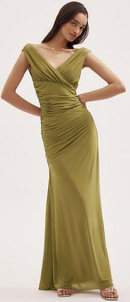 Ronny Kobo Sophia V-Neck Ruched Maxi Dress