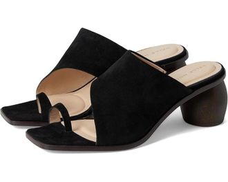 Pelle Moda Womens Pelle Moda Lahni Slide Black Leather Toe Loop Block Heel Sandal VER767
