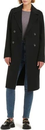 Vince Camuto Kyle Relaxed Fit Double Face Wool Blend Coat in Black at Nordstrom, Size X-Large