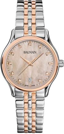 Balmain Beleganza Diamond & Mother-of-Pearl Bracelet Watch, 32mm in Beige/two Tone at Nordstrom