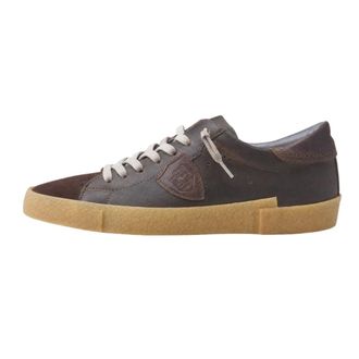Philippe Model Vintage Brogue Sneaker - Heren - Schoenen - Bruin - Maat: 40 EU Leer