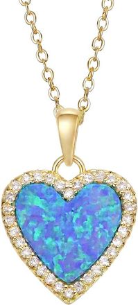 Rachel Glauber 14K Plated Cz Pendant Necklace