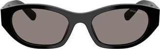 Miu Miu 53mm Irregular Sunglasses in Black /Dark Grey at Nordstrom