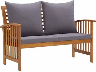vidaXL Vidaxl - Banco de jardín con cojines 119 cm madera maciza de acacia
