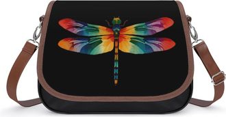 Generic Watercolor Dragonfly Small Womens Crossbody Bags Shoulder Handbag with Adjustable Strap for Travel