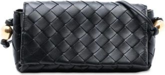 Bottega Veneta Pre-owned Clutches, female, Black, Size: ONE SIZE Pre-owned Woven Nappa Crossbody Bag