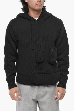 Off-white Knit Multi-Pocket Hooded Sweatshirt ROPE size M