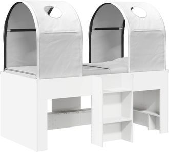 vidaXL Cama Con T&uacute;nel 3 Uds. Blanco Madera De Ingenier&iacute;a Vidaxl