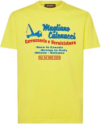 Dsquared2 Tops, Heren, Geel, S, Citroengele Crew Neck T-shirt