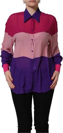 Dolce & Gabbana Patchwork-Printed Silk Shirt - Dames - Overhemden - Veelkleurig - S - Overhemden