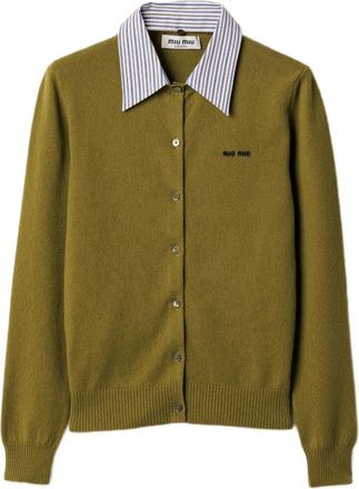 Miu Miu Cardigan con colletto rimovibile - Verde