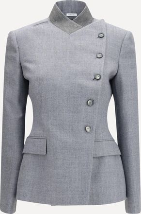 Alexander McQueen Pinstripe wool Jacket with crossed lapels Female 40