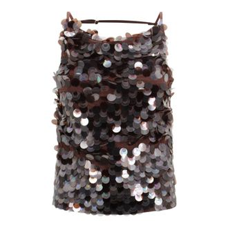 P.A.R.O.S.H. P.a.r.o.s.h., Tops, Dames, Bruin, XS, Pailletten, Sequin Crop Top