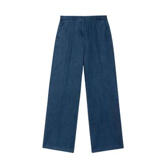 Brooks Brothers Wijde broek - Dames - Wijde Broeken - Blauw - S - Denim - Broeken