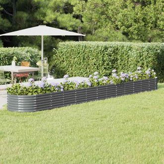 vidaXL Vidaxl - Jardinera Arriate Acero Galvanizado Antracita 512x80x36 Cm