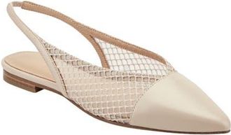Marc Fisher Davin Pointed Toe Slingback Flat in Light Natural at Nordstrom, Size 7.5