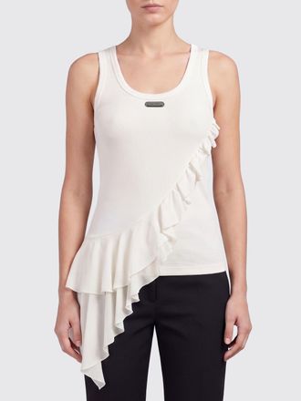 Alexander McQueen Top asimmetrico McQueen in cotone con rouches