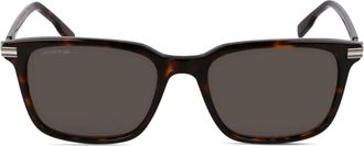 Lacoste Occhiali da sole con placca logo - Marrone