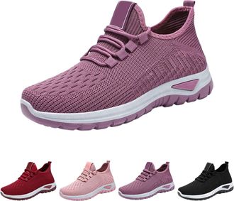 Generic Womens Fashion Trainers Casual Wide Fit Running Sport Sneakers Comfortable Arch Support Wedge Trainer Breathable Mesh Orthopedic Shoes Lace up Non Sli
