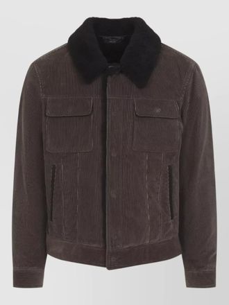 Tom Ford corduroy shearling collar trucker jacket
