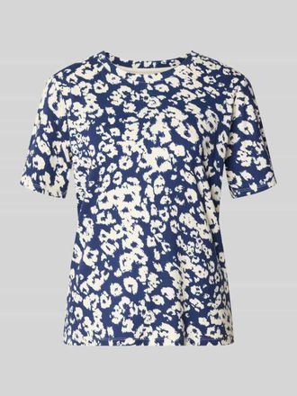 Marc Cain T-Shirt im Allover-Look mit Rundhalsausschnitt in Royal, Gr&ouml;&szlig;e 34