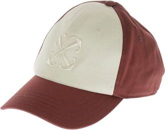 Off-white Maroon Color Block Baseball Cap